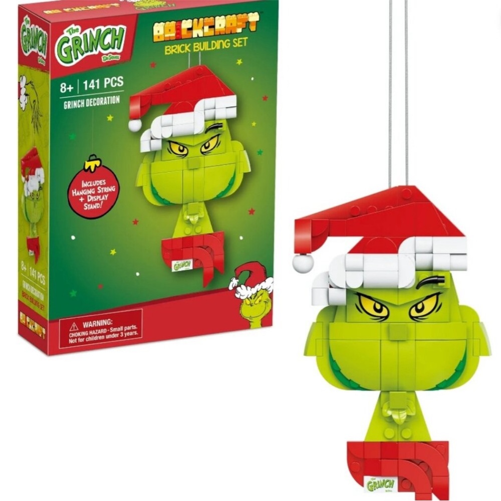 The Grinch Brick Building Set! 141
Pieces BrickCraft Christmas
Decoration